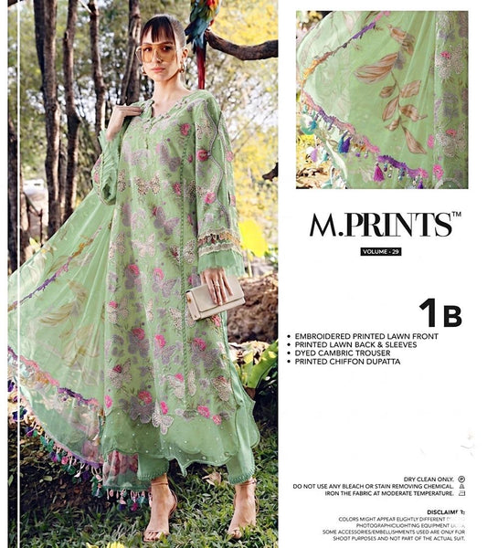 butterfly three piece lawn with patches 
