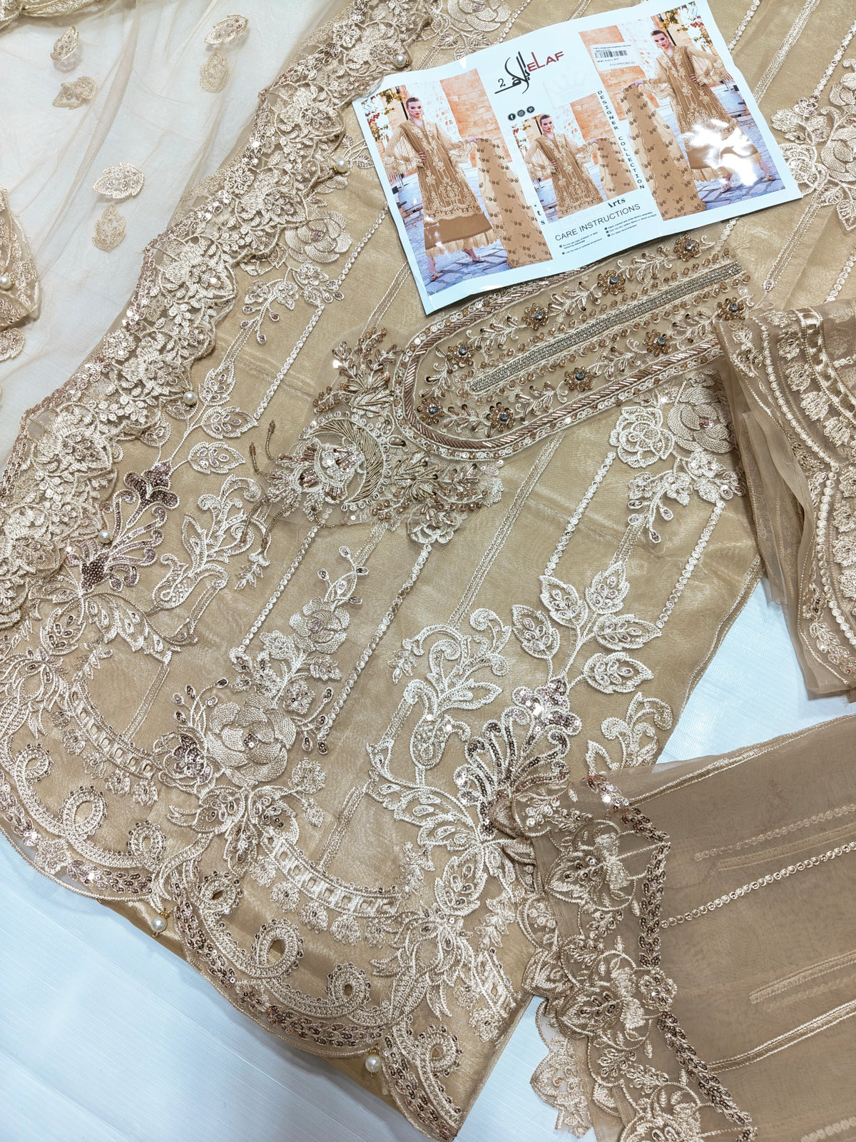 Elaf 2 organza shirt net dupatta 2p