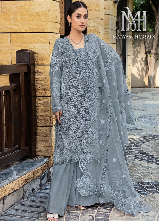Luxury Organza Handwork Suit – Maryam Hussain
