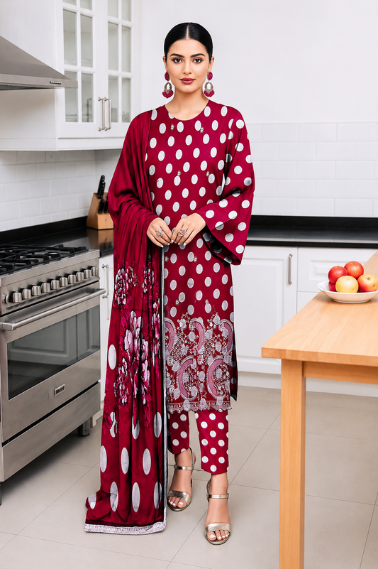 Alkaram Luxury lawn 3p lezar cut daman