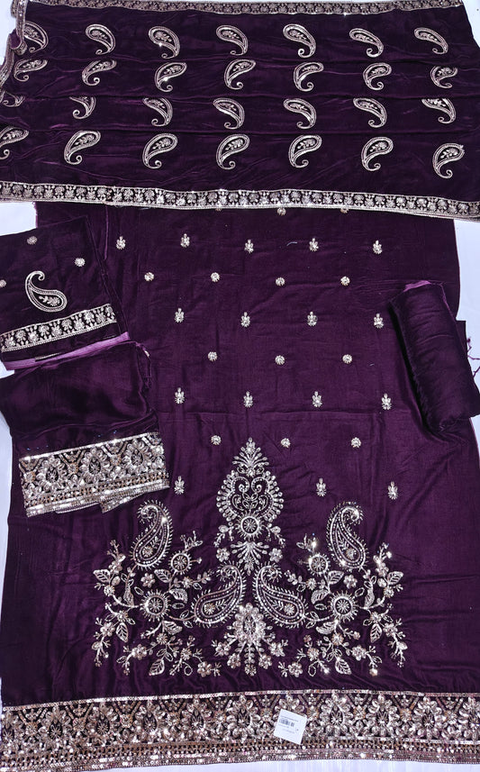 micro velvet cuttdana work 3 piece suit