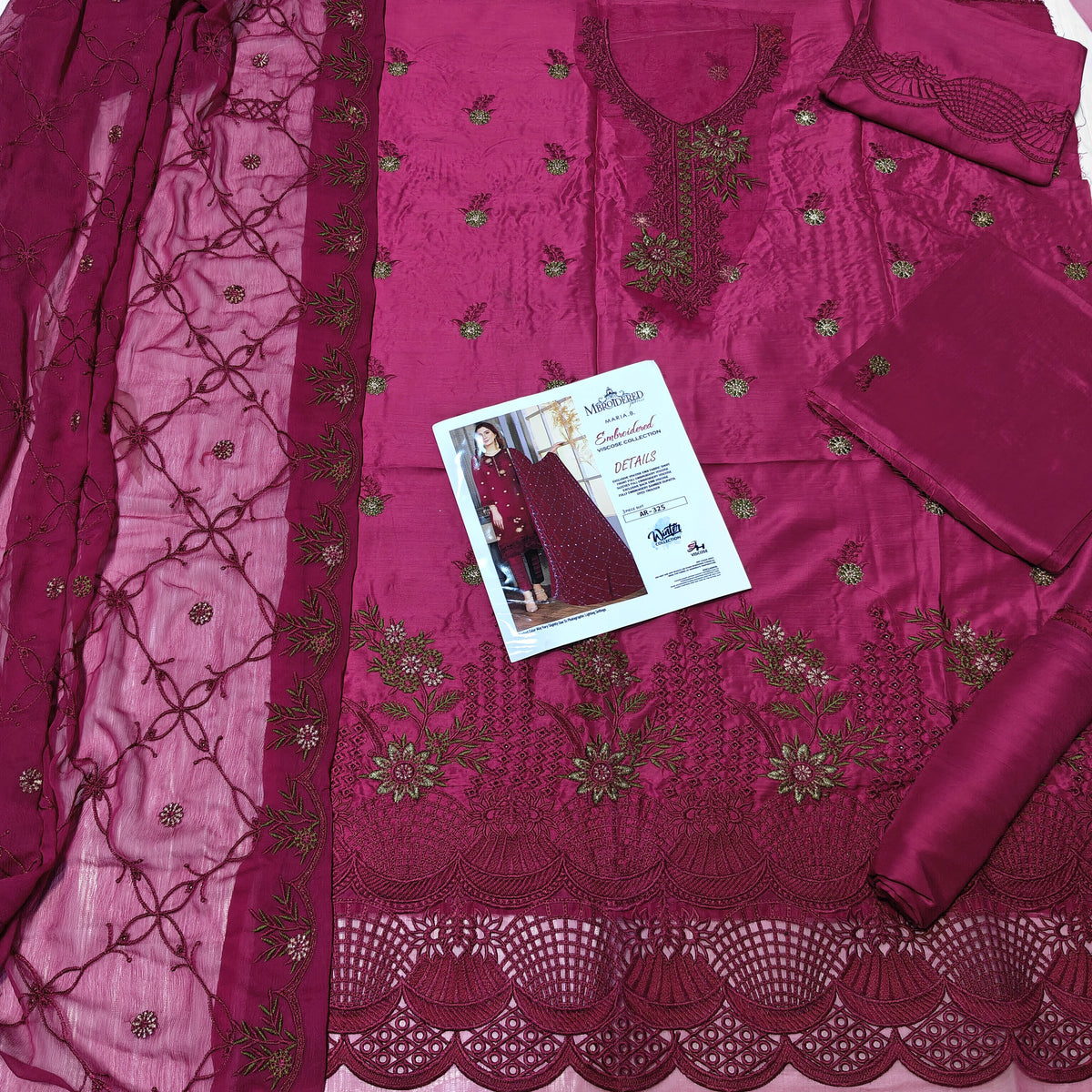 Maria B viscous embroidered 3 piece suit
