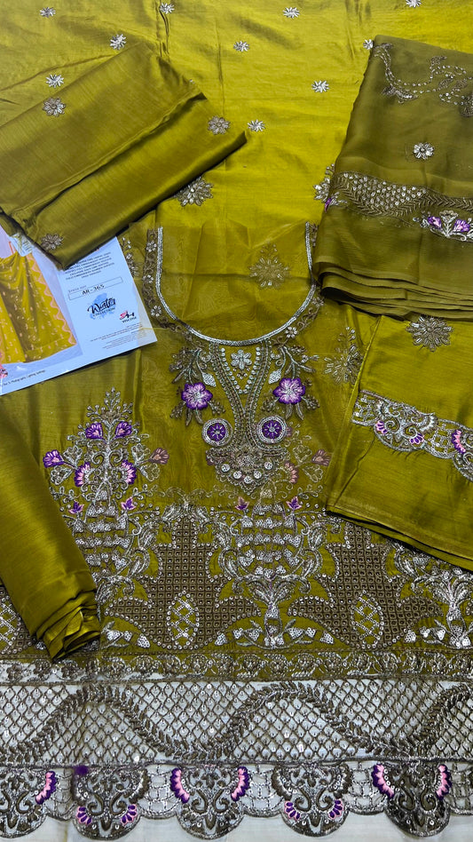 maria b viscous embroidered 3 piece suit
