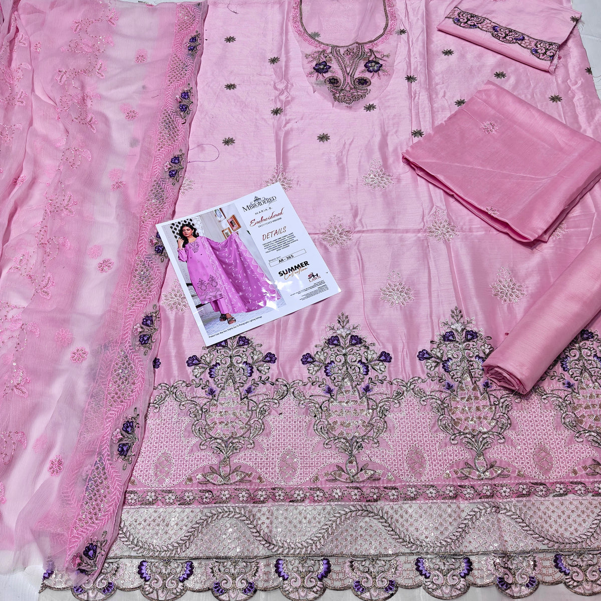 maria b viscous embroidered 3 piece suit