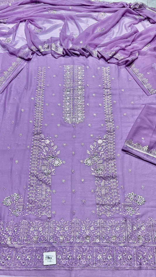 bambar shifon with embroidery 3p