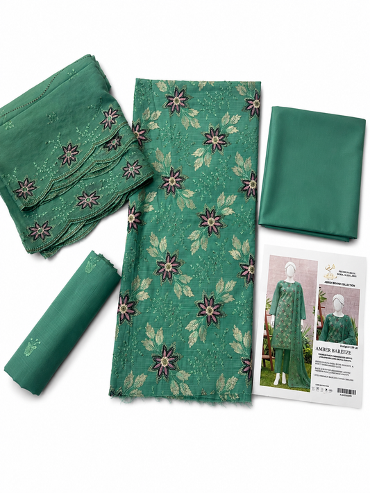 Abrish premium lawn 3p pure bambar dupatta