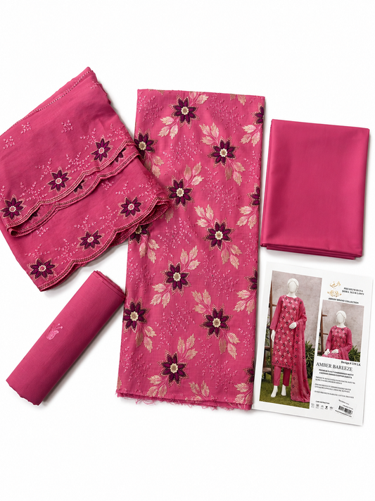 Abrish premium lawn 3p pure bambar dupatta
