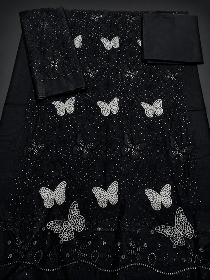 butterfly two piece lawn with patches ￼