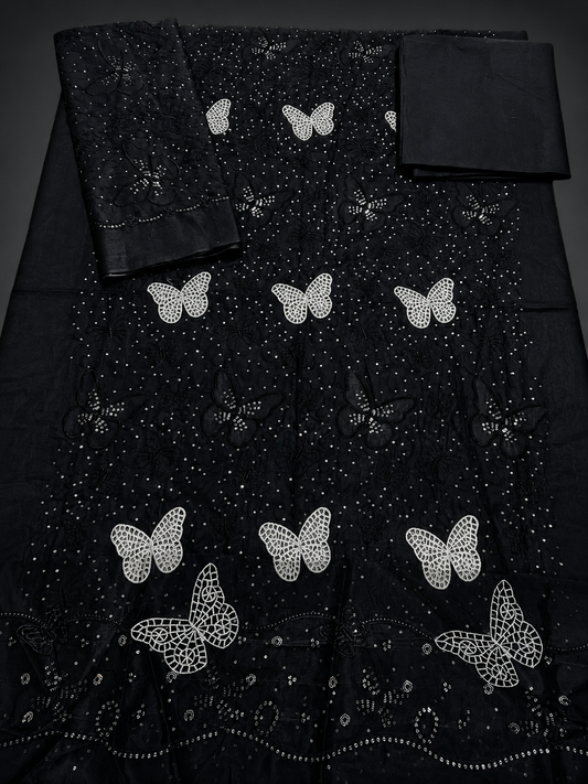 butterfly two piece lawn with patches ￼