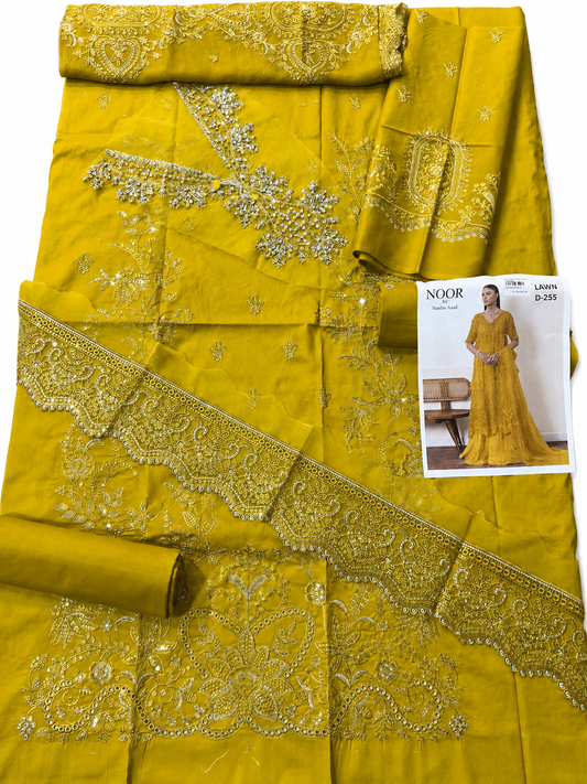 3p lawn Pure member shifon embroidered dupatta