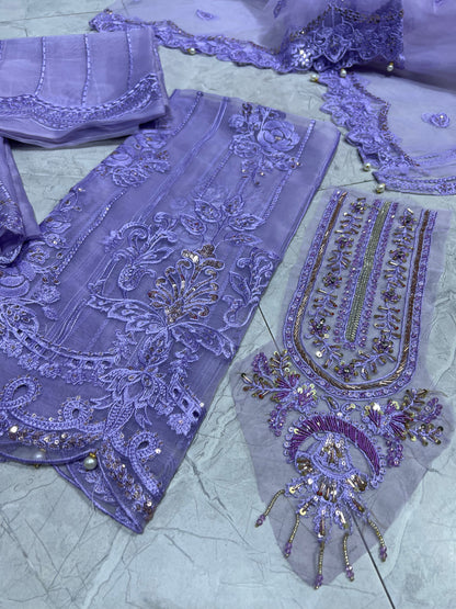 Elaf 2 organza shirt net dupatta 2p