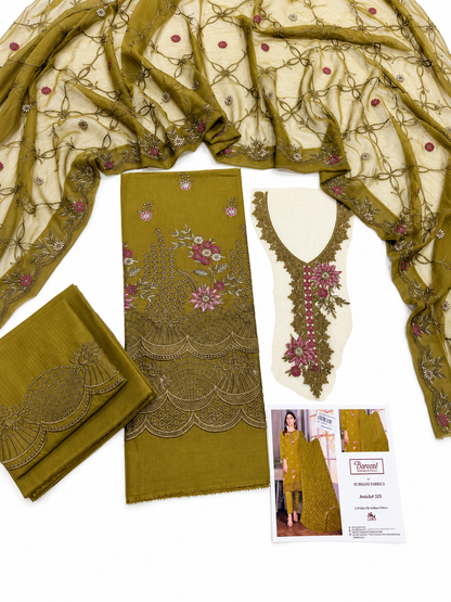 Bareeza lawn 3p with neckline patch