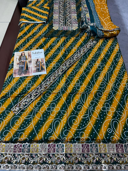 Sahibas chunri Lawn  Chiffon dupatta