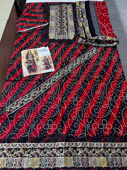 Sahibas chunri Lawn  Chiffon dupatta