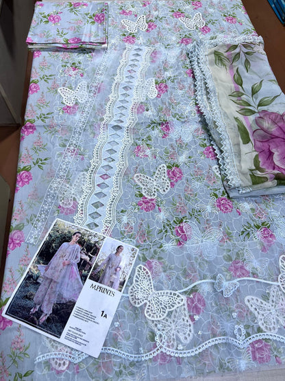 Butterfly 3p lawn  Chiffon dupatta
