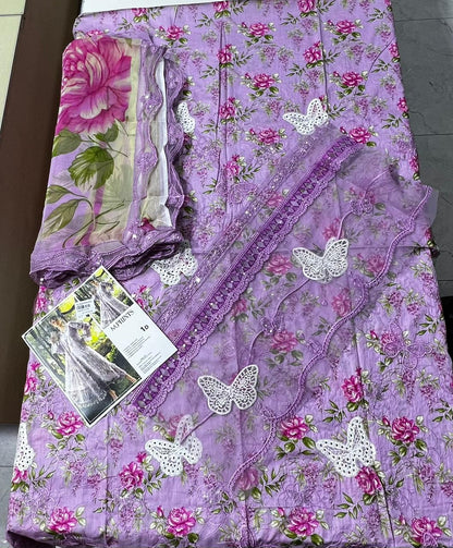Butterfly 3p lawn  Chiffon dupatta