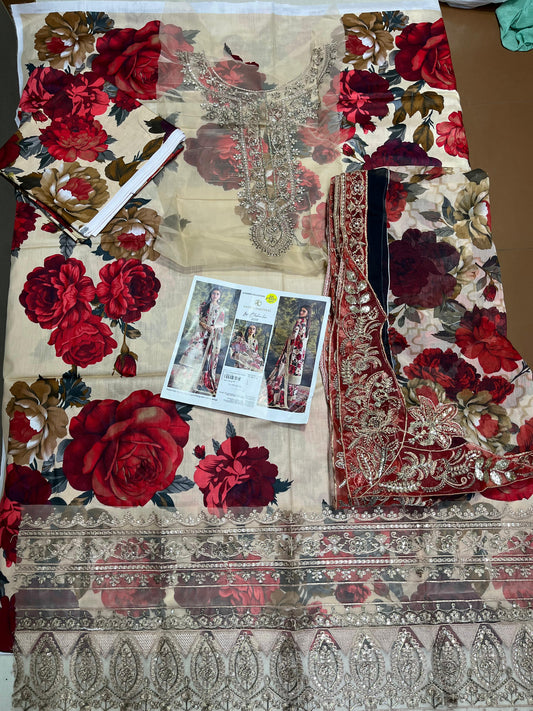 Zainab chottani  3p lawn chiffon dupatta
