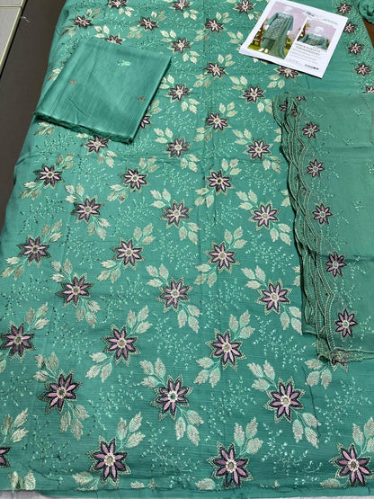 Abrish 3p lawn Pure member chiffon dupatta