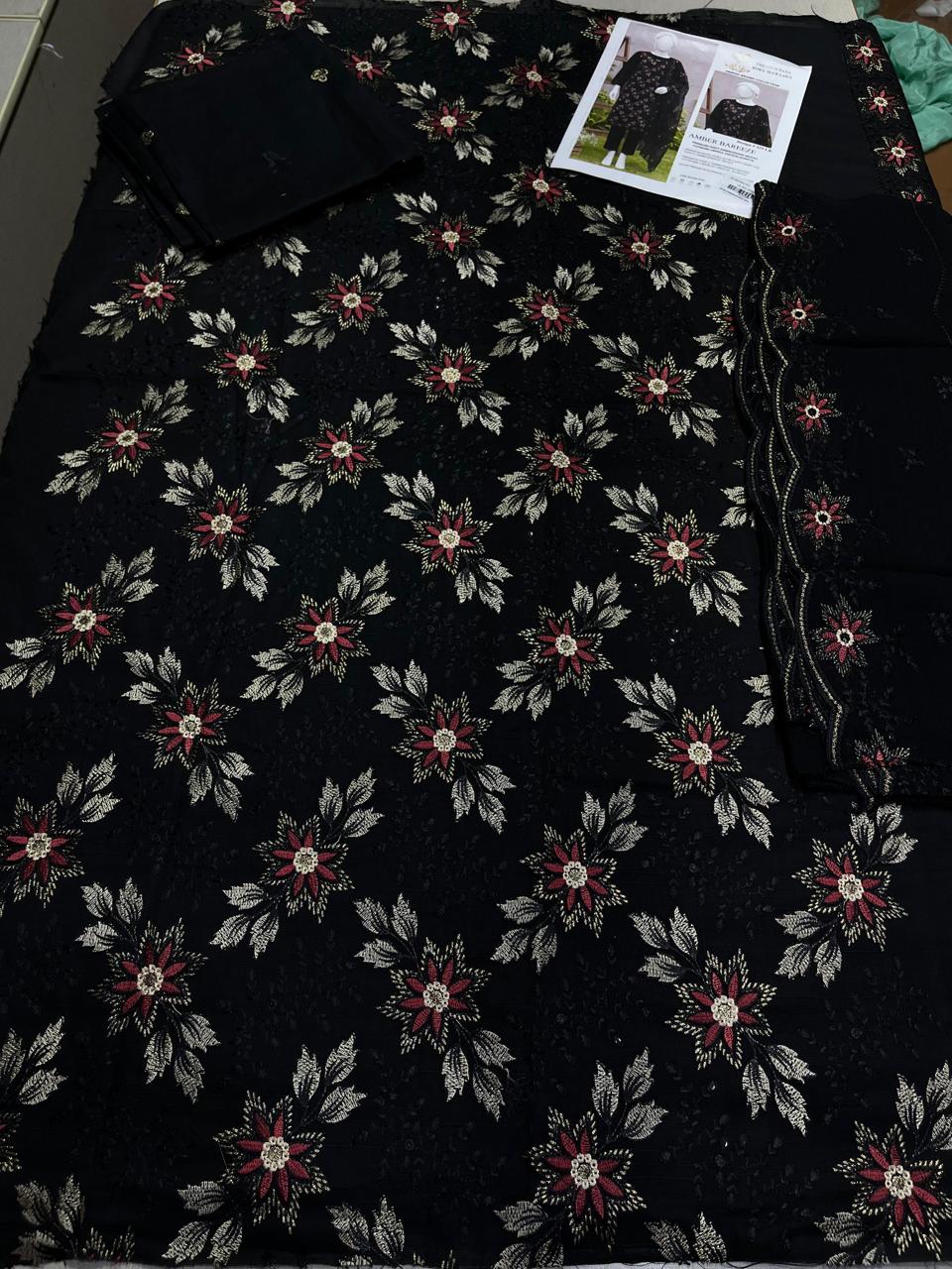 Abrish 3p lawn Pure member chiffon dupatta