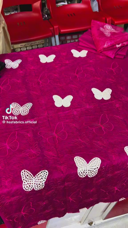 butterfly two piece lawn with patches ￼