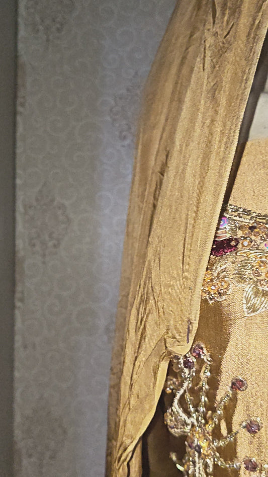luxury pure silk hand embellished 3 piece suit