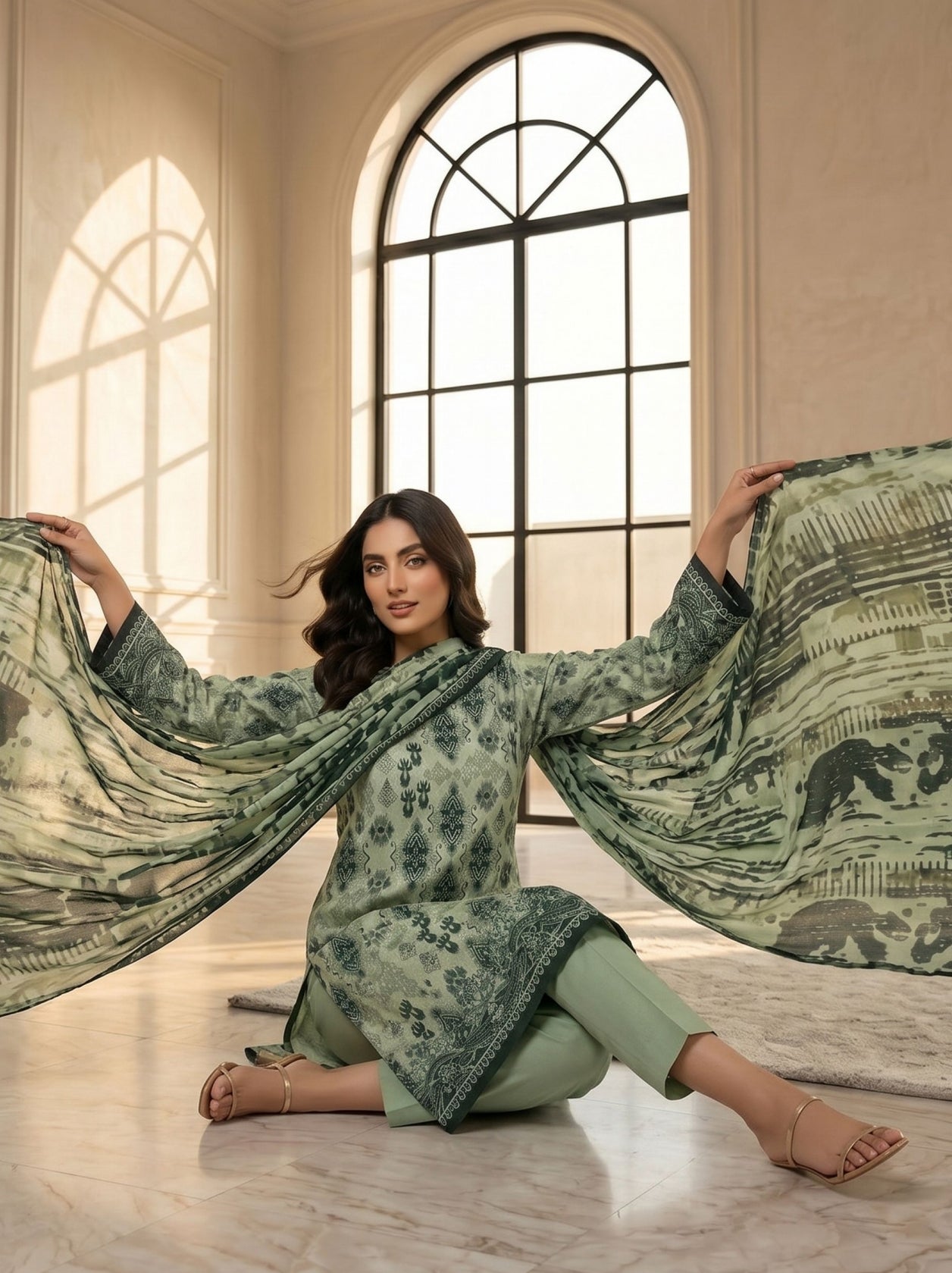 izal Premium lawn 3 piece suit