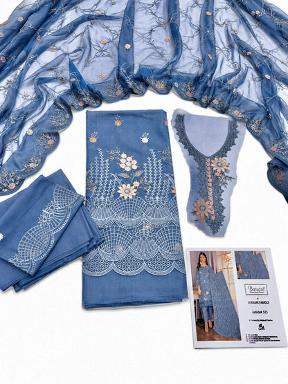 Bareeza lawn 3p with neckline patch