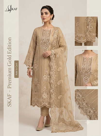 Elaf 2 organza shirt net dupatta 2p