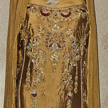 luxury pure silk hand embellished 3 piece suit