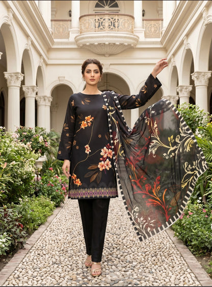 Zahra digital premium lawn 3 piece suit