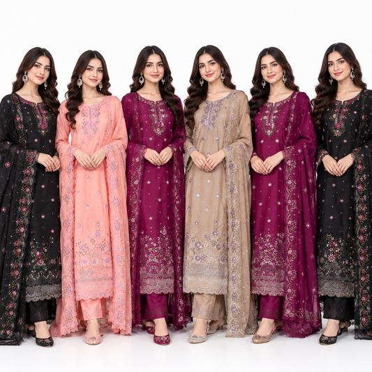Maria B viscous embroidered 3 piece suit