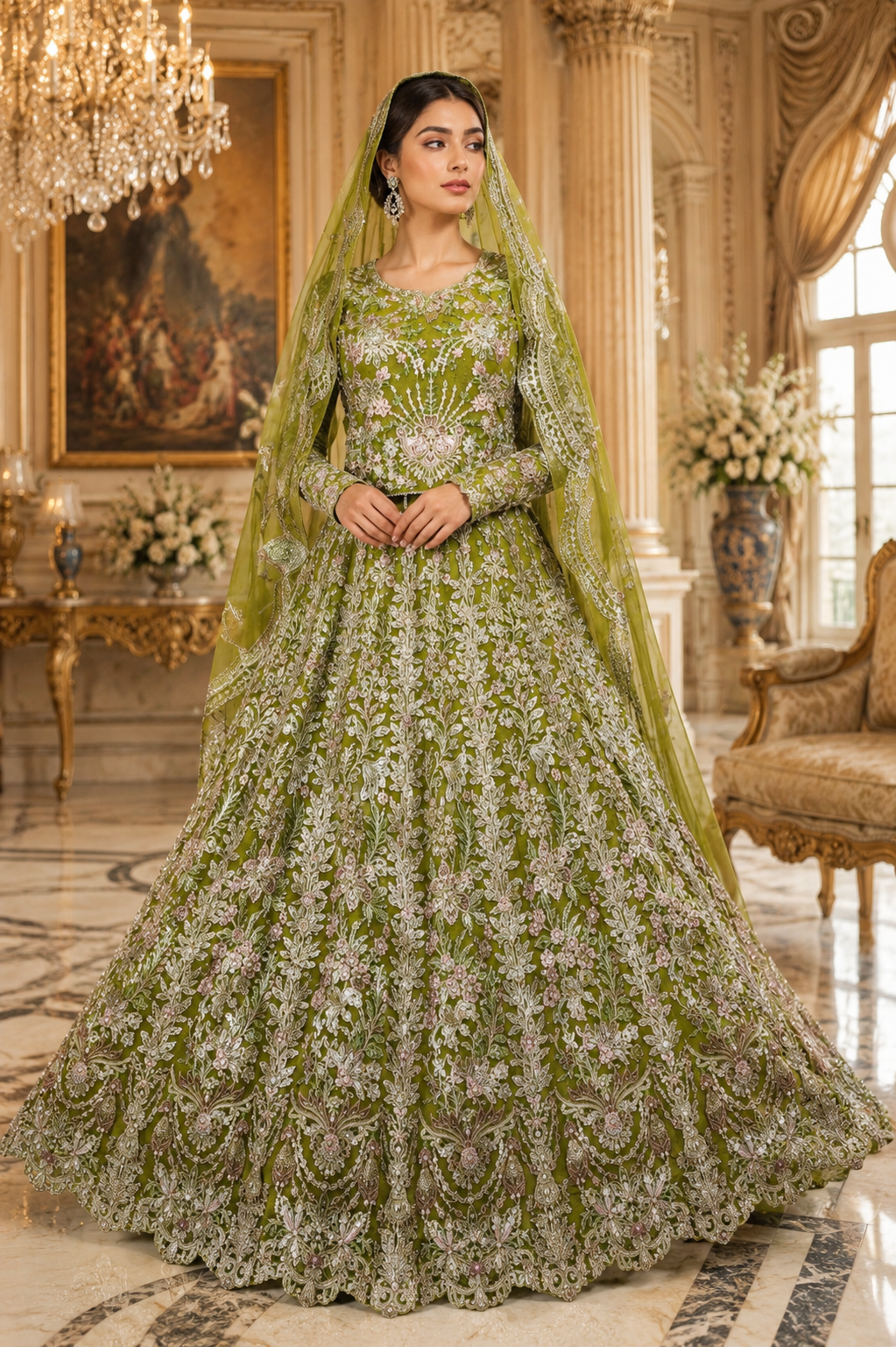 party wear lehnga hand embellished 2 piece
