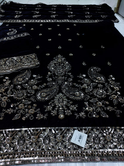 micro velvet cuttdana work 3 piece suit