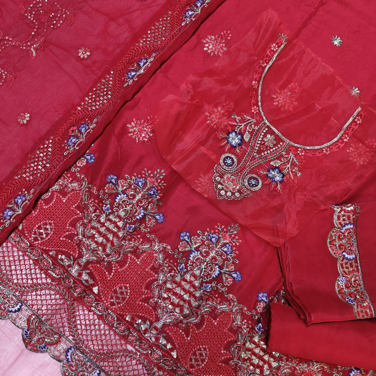 maria b viscous embroidered 3 piece suit