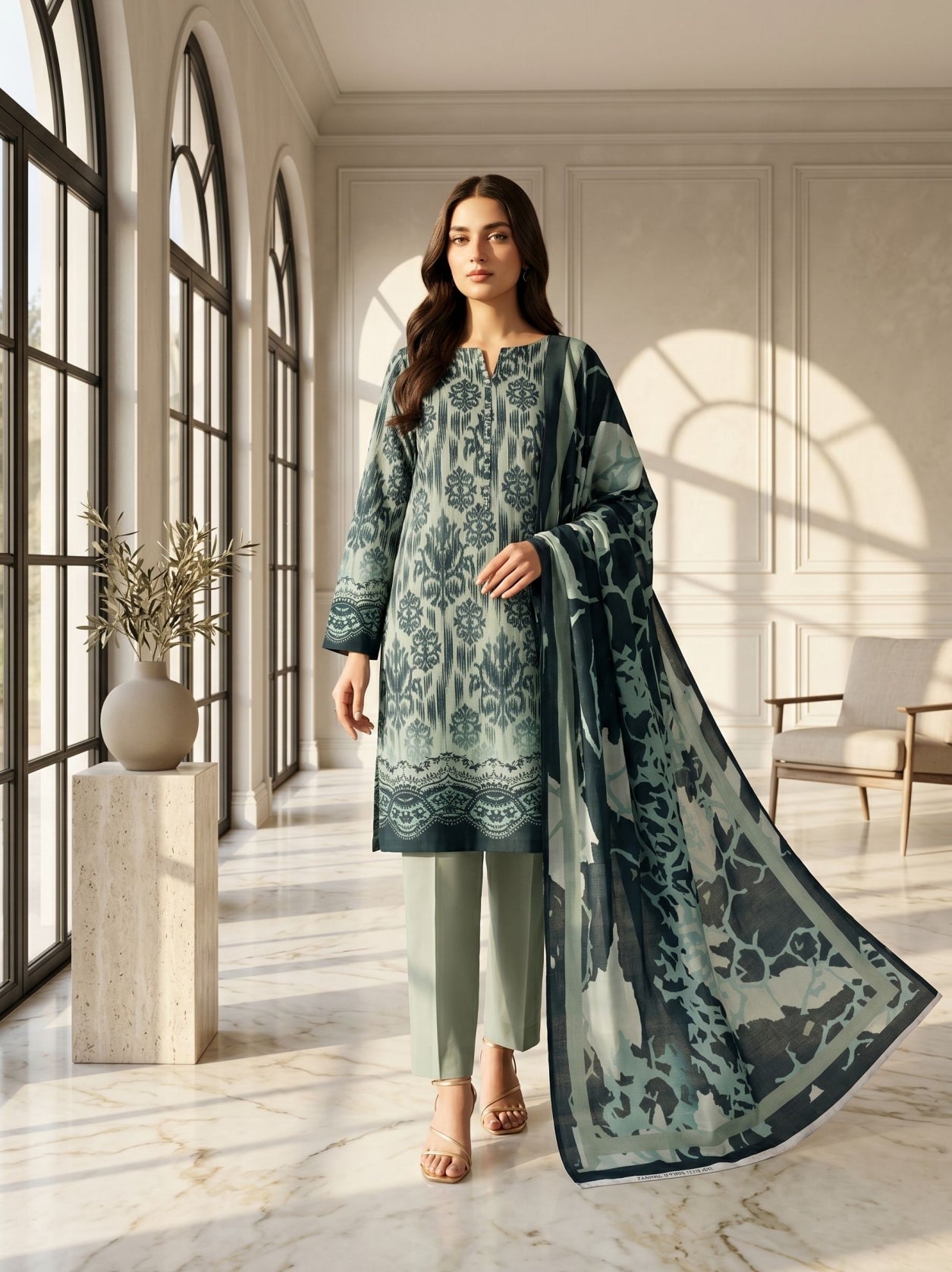 izal Premium lawn 3 piece suit