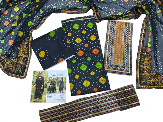 Aneelas chunri lawn 3 piece suit