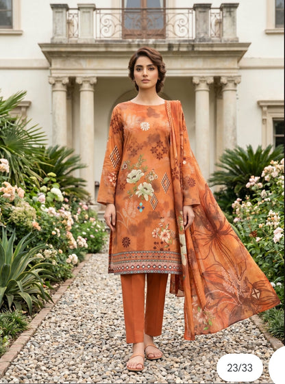 Zahra digital premium lawn 3 piece suit