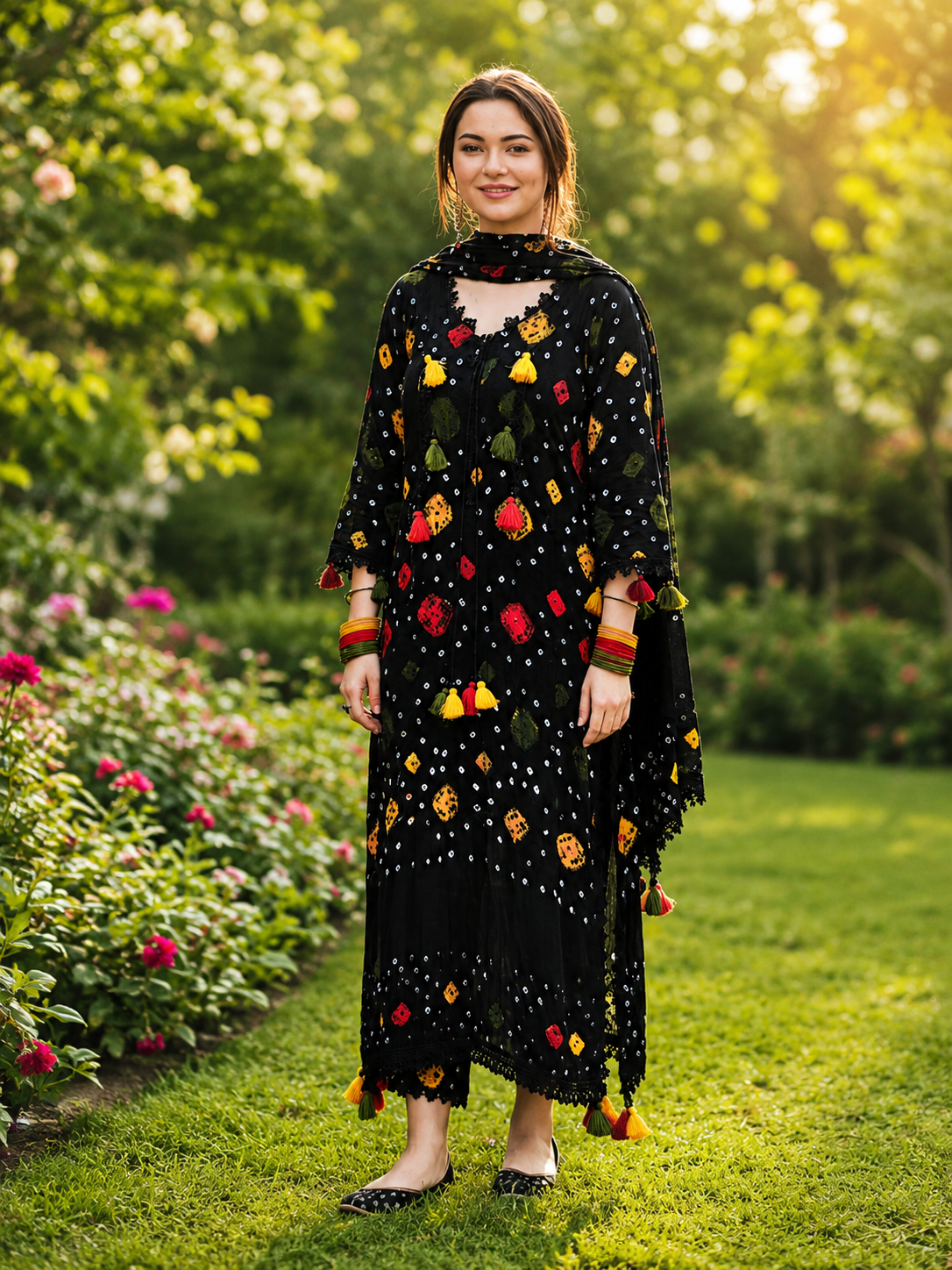 Aneelas chunri lawn 3 piece suit
