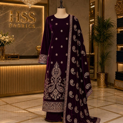 micro velvet cuttdana work 3 piece suit