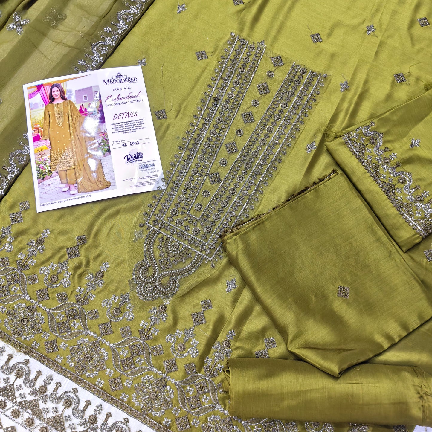 Maria B viscous embroidered 3 piece suit