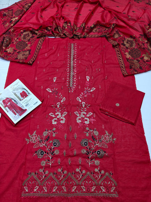 Abrish luxury embroidered lawn 3 piece suit