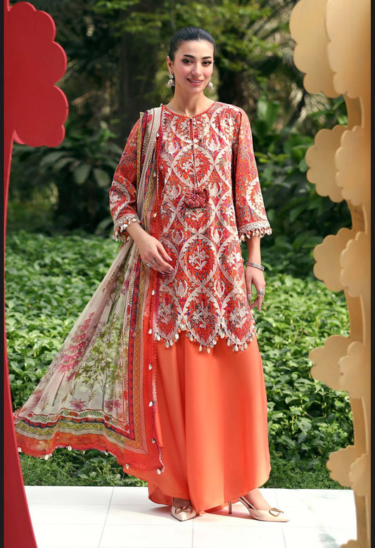 maria b unstitched 3p embroidered lawn