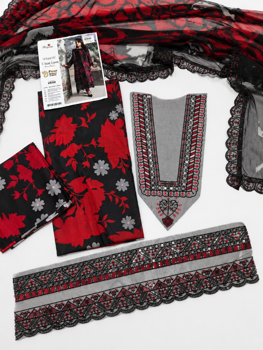 Ramsha lawn 3 piece suit
