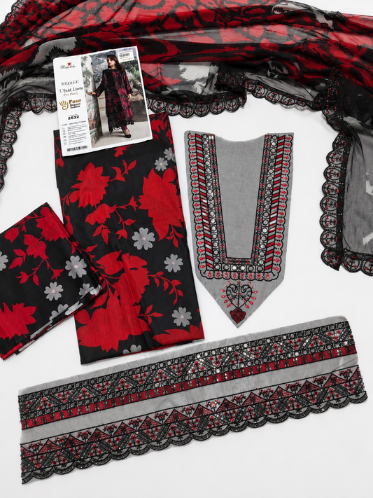 Ramsha lawn 3 piece suit