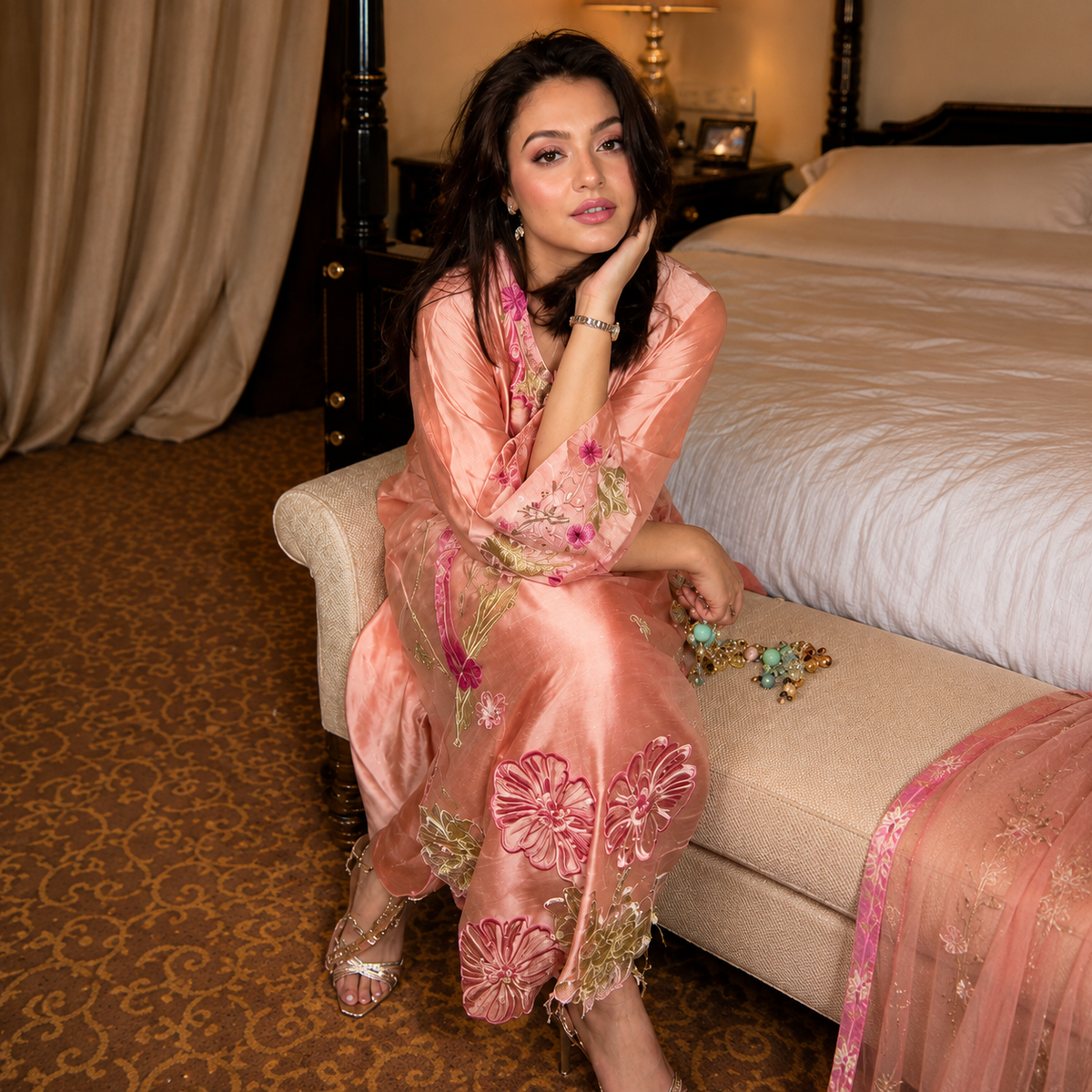 Ethnic Silk Kaftan special 2 piece suit