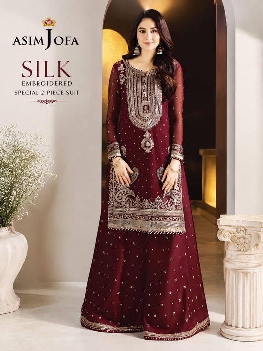 Asim jofa silk embroidered Special 2 piece suit