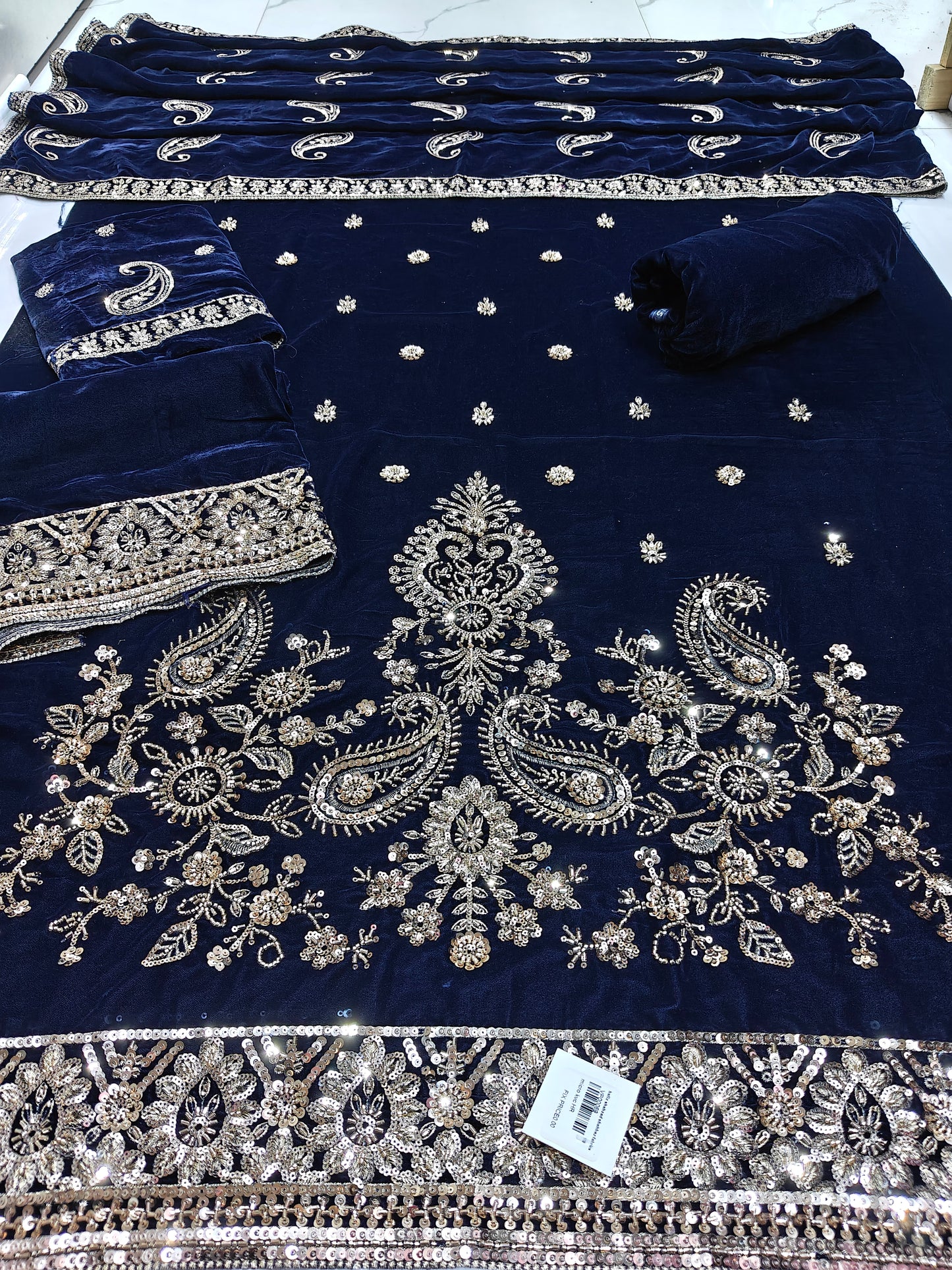 micro velvet cuttdana work 3 piece suit