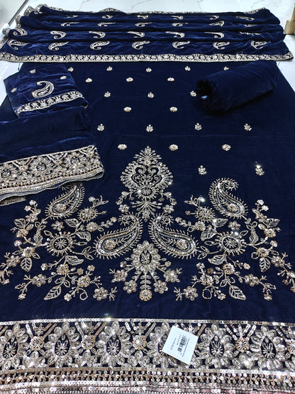 micro velvet cuttdana work 3 piece suit