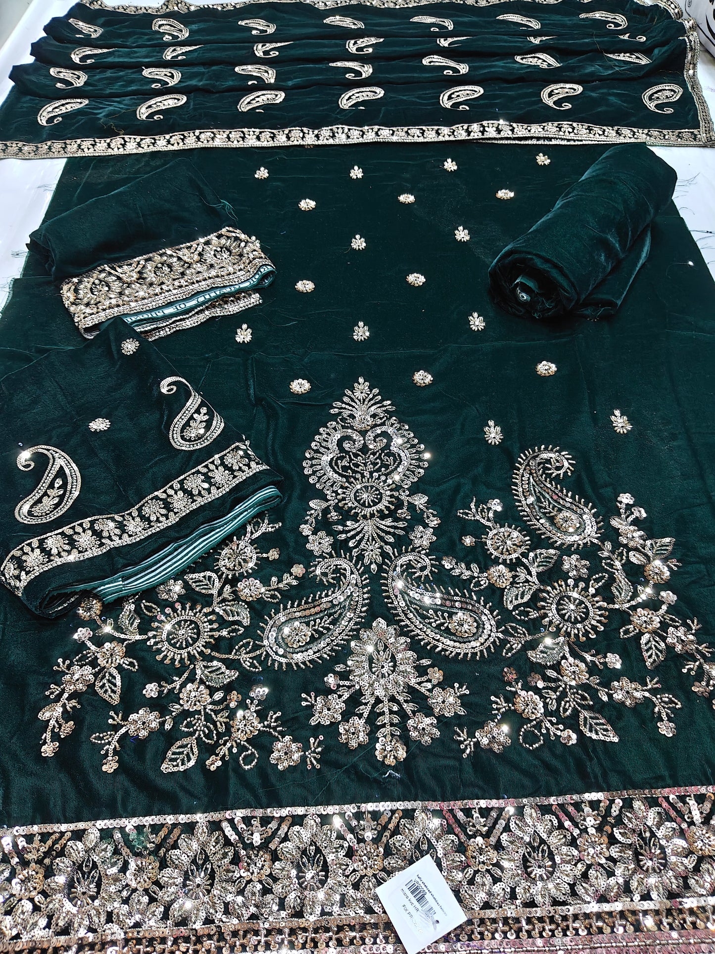 micro velvet cuttdana work 3 piece suit