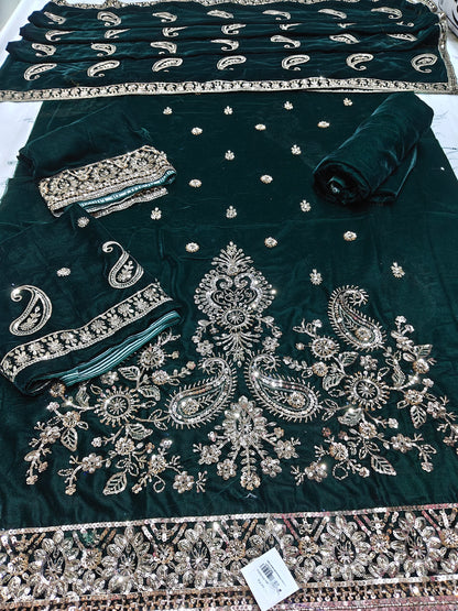 micro velvet cuttdana work 3 piece suit
